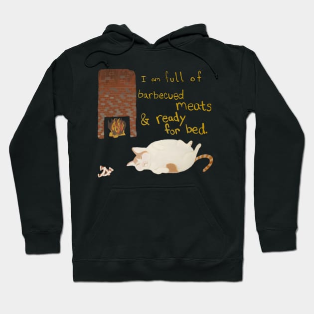 Fat Cat Barbecued Meats Hoodie by Art by Bronwyn